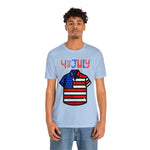 Patriotic Red, White and Blue Casual Shirt 4th of July Short Sleeve T-Shirt