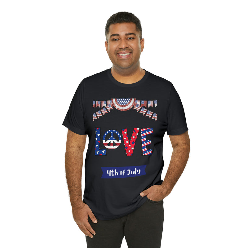 4th of July Love Short Sleeve T-Shirt