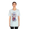 Cute Brave and Free Patriotic Cat on the 4th of July Short Sleeve T-Shirt