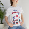 Happy Independence Day From the Rocking Gnome Band Celebrating the 4th of July Short Sleeve T-Shirt