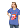 Patriotic Lips Being Funny on the 4th of July Short Sleeve T-Shirt