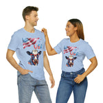 Mother Moo Patriotic USA Cow 4th of July Short Sleeve T-Shirt