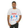 Patriotic Gnomes Sending a Happy 4th of July Short Sleeve T-Shirt