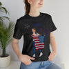 Let's Be Patriotic Flags and Fireworks Lady 4th of July Short Sleeve T-Shirt