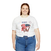 The Joy of Being Patriotic Lady Celebrating the Land of the Free 4th of July Short Sleeve T-Shirt