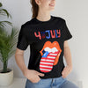 Patriotic Lips Being Funny on the 4th of July Short Sleeve T-Shirt