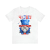 Brave and Patriotic Gnome on the 4th of July Short Sleeve T-Shirt