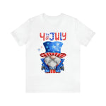 Brave and Patriotic Gnome on the 4th of July Short Sleeve T-Shirt