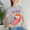 Patriotic Lips Being Funny on the 4th of July Short Sleeve T-Shirt
