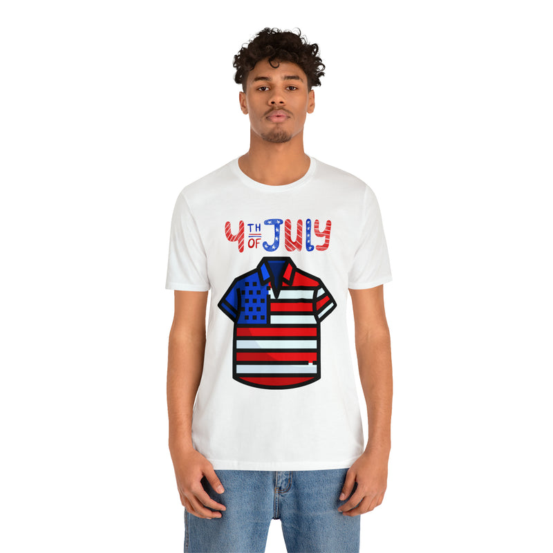 Patriotic Red, White and Blue Casual Shirt 4th of July Short Sleeve T-Shirt