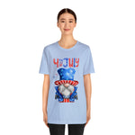 Brave and Patriotic Gnome on the 4th of July Short Sleeve T-Shirt