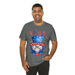 Brave and Patriotic Gnome on the 4th of July Short Sleeve T-Shirt