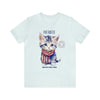 Cute Brave and Free Patriotic Cat on the 4th of July Short Sleeve T-Shirt