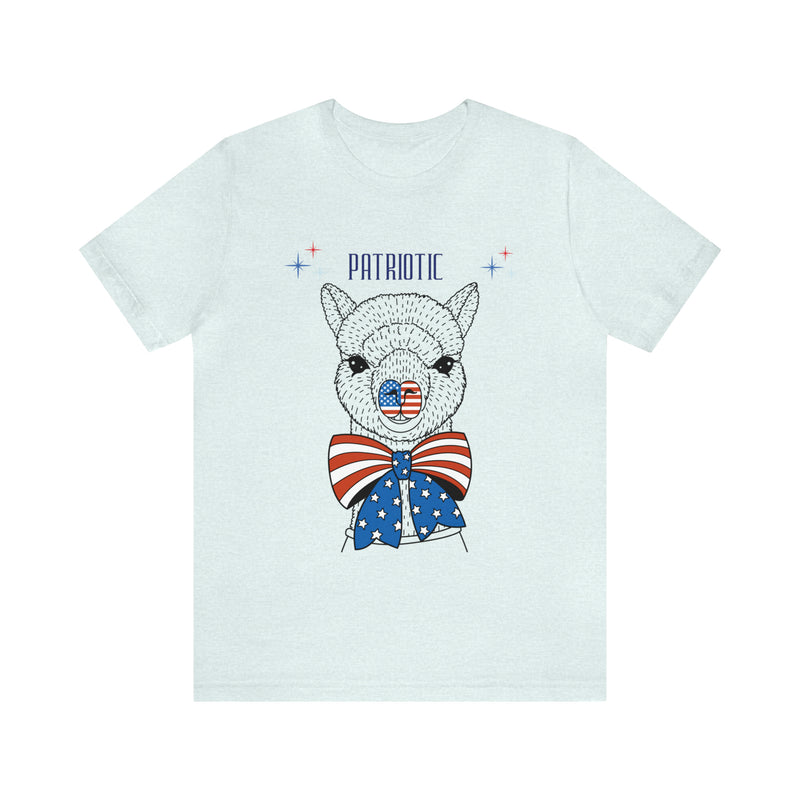 Patriotic Llama Love on the 4th of July Short Sleeve T-Shirt