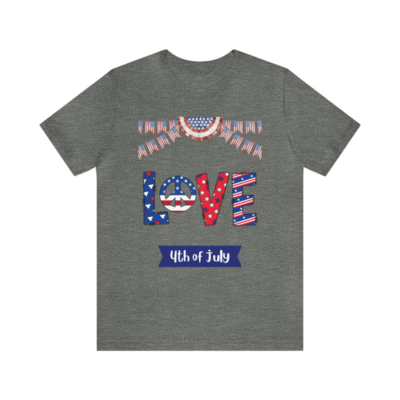 4th of July Love Short Sleeve T-Shirt