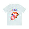 Patriotic Lips Being Funny on the 4th of July Short Sleeve T-Shirt