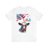 Mother Moo Patriotic USA Cow 4th of July Short Sleeve T-Shirt