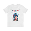 USA Patriotic Gnome Celebrating the 4th of July Short Sleeve T-Shirt