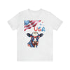 Mother Moo Patriotic USA Cow 4th of July Short Sleeve T-Shirt