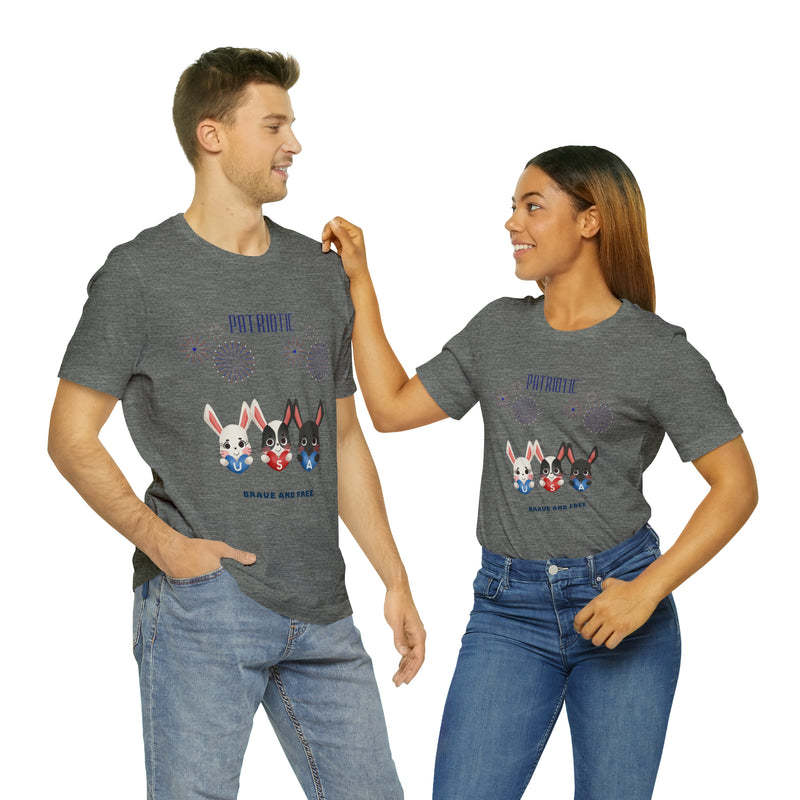 Adorable Patriotic Bunnies Celebrating the 4th of July Short Sleeve T-Shirt