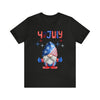Thumbs Up Patriotic Gnome Celebrating the 4th of July Short Sleeve T-Shirt