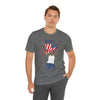 The Joy of Being Patriotic Lady Celebrating the Land of the Free 4th of July Short Sleeve T-Shirt