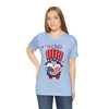 Patriotic Gnome Showing Love on the 4th of July Short Sleeve T-Shirt