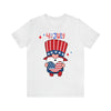 Patriotic Gnome Showing Love on the 4th of July Short Sleeve T-Shirt