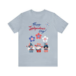 Happy Independence Day From the Rocking Gnome Band Celebrating the 4th of July Short Sleeve T-Shirt