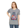 Land of the Free Home of the Brave Bears and Trucks 4th of July Short Sleeve T-Shirt