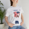 The Joy of Being Patriotic Lady Celebrating the Land of the Free 4th of July Short Sleeve T-Shirt
