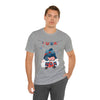 USA Patriotic Gnome Celebrating the 4th of July Short Sleeve T-Shirt