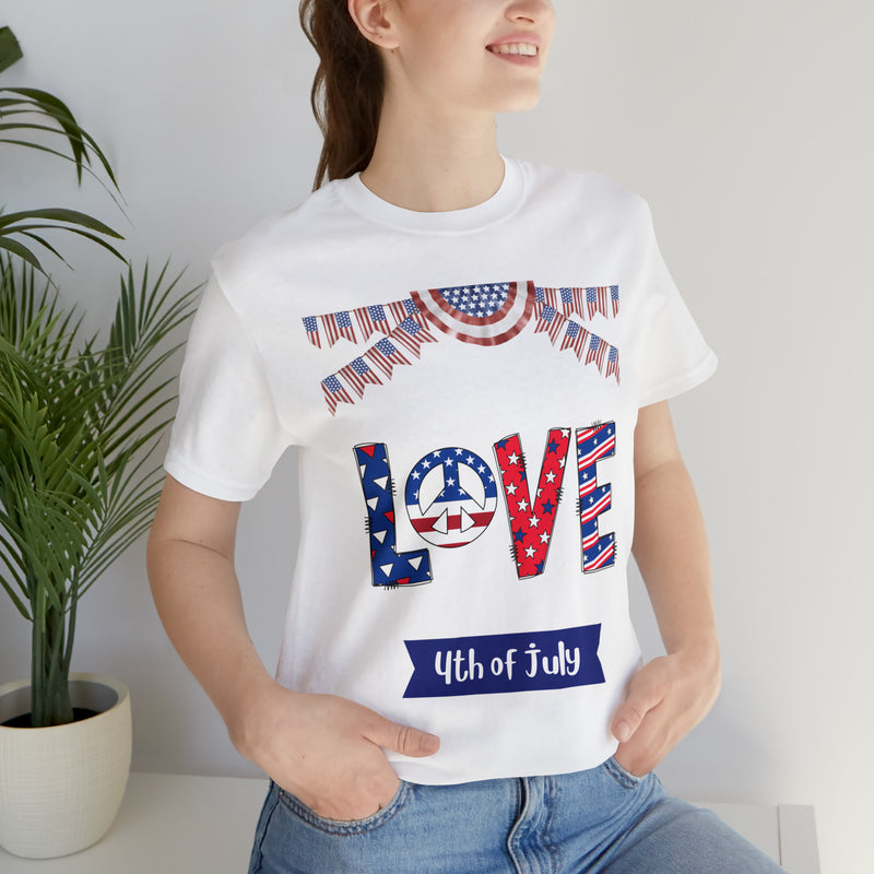 4th of July Love Short Sleeve T-Shirt