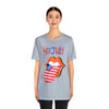 Patriotic Lips Being Funny on the 4th of July Short Sleeve T-Shirt