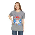 Patriotic Gnomes Sending a Happy 4th of July Short Sleeve T-Shirt