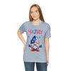 Thumbs Up Patriotic Gnome Celebrating the 4th of July Short Sleeve T-Shirt