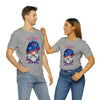 Home of the Brave Patriotic Gnome 4th of July Short Sleeve T-Shirt