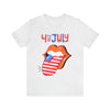 Patriotic Lips Being Funny on the 4th of July Short Sleeve T-Shirt