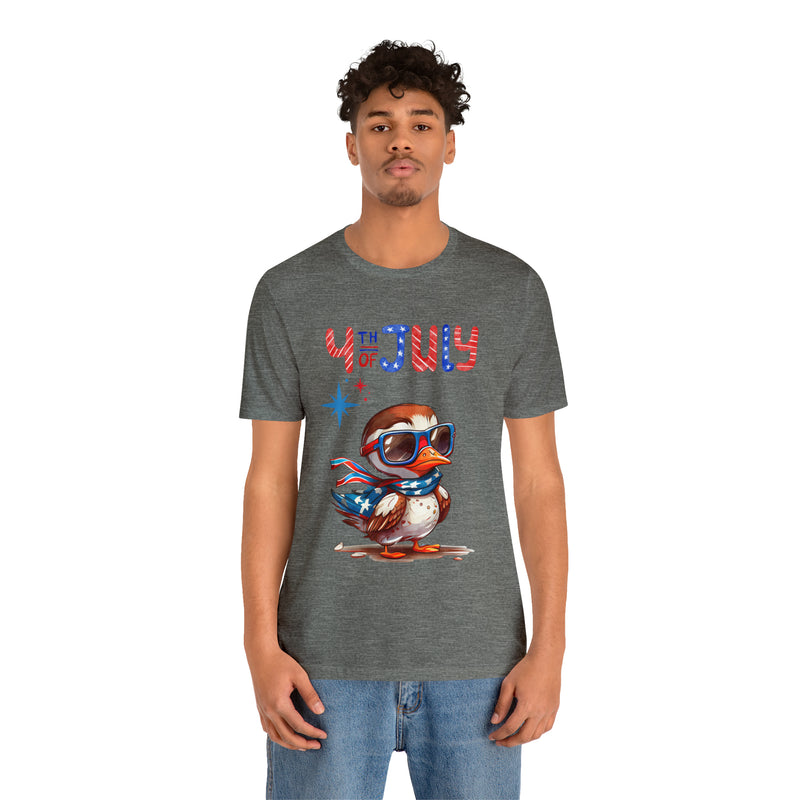 Cool Patriotic Little Bird on the 4th of July Short Sleeve T-Shirt