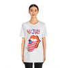 Patriotic Lips Being Funny on the 4th of July Short Sleeve T-Shirt