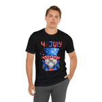 Brave and Patriotic Gnome on the 4th of July Short Sleeve T-Shirt