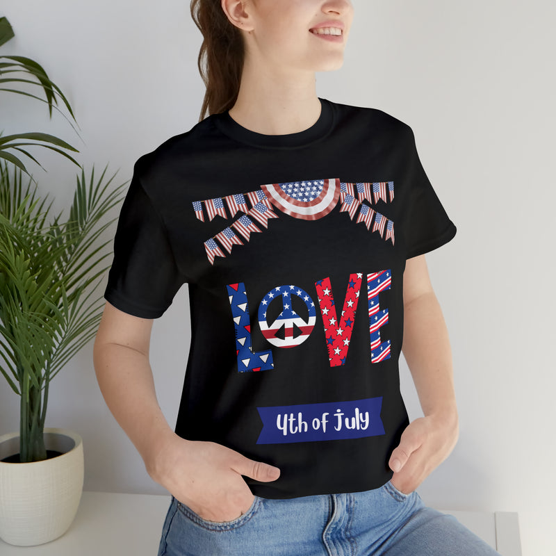 4th of July Love Short Sleeve T-Shirt