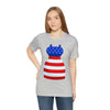 Patriotic Red, White and Blue Formal Dress 4th of July Short Sleeve T-Shirt