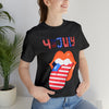 Patriotic Lips Being Funny on the 4th of July Short Sleeve T-Shirt
