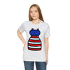 Patriotic Red, White and Blue Lady Casual Dress 4th of July Short Sleeve T-Shirt