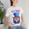 Brave and Patriotic Gnome on the 4th of July Short Sleeve T-Shirt