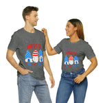 Patriotic Gnomes Sending a Happy 4th of July Short Sleeve T-Shirt