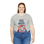 Land of the Free Home of the Brave Bears and Trucks 4th of July Short Sleeve T-Shirt