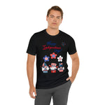 Happy Independence Day From the Rocking Gnome Band Celebrating the 4th of July Short Sleeve T-Shirt