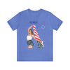 Cute Patriotic and Free Lady Celebrating the 4th of July Short Sleeve T-Shirt